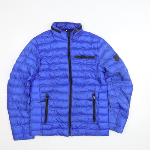 XV Kings Men's Blue Regular Fit Puffer Jacket Size M