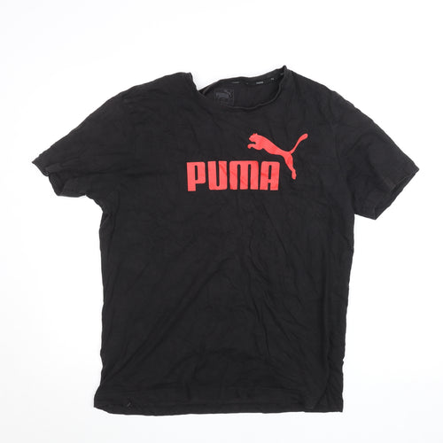 Puma Men's Black Short Sleeve Crew Neck Sports Cotton T-Shirt S