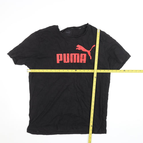 Puma Men's Black Short Sleeve Crew Neck Sports Cotton T-Shirt S