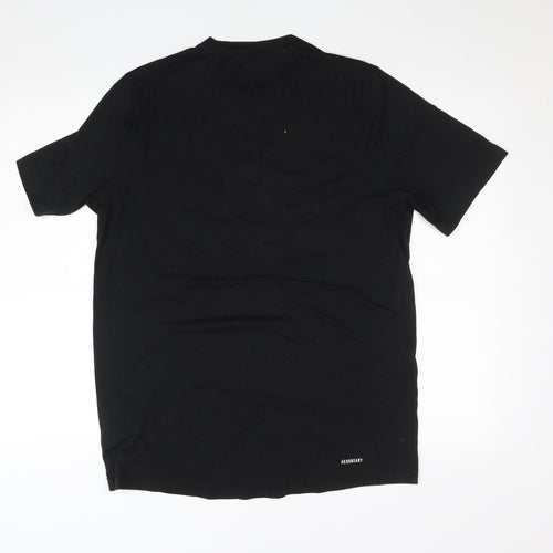 Adidas Men's Black Logo Sports T-Shirt L Regular Fit