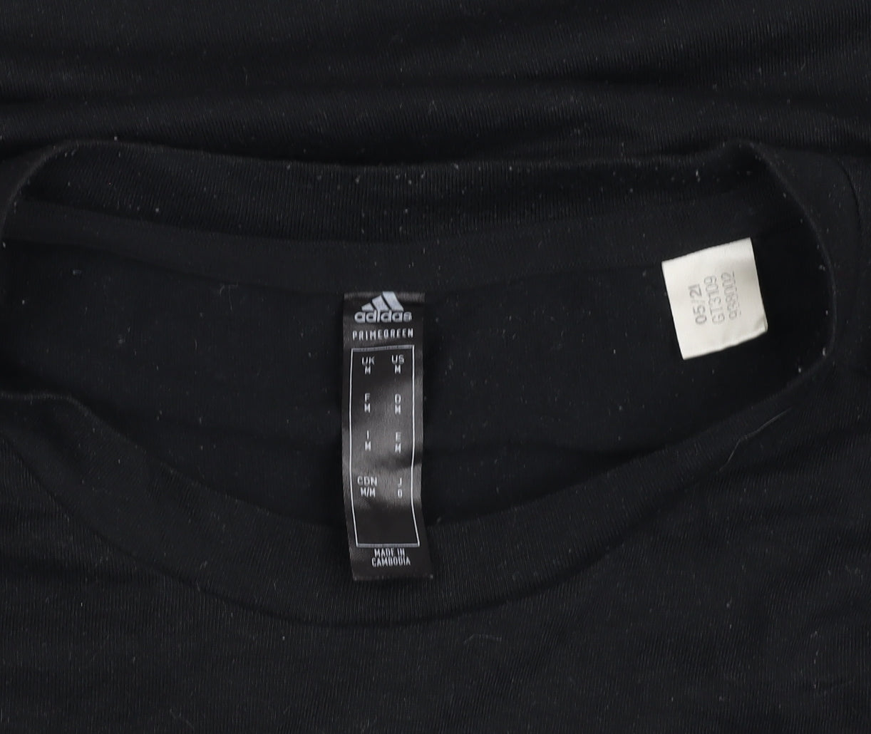 Adidas Men's Black Logo Sports T-Shirt L Regular Fit