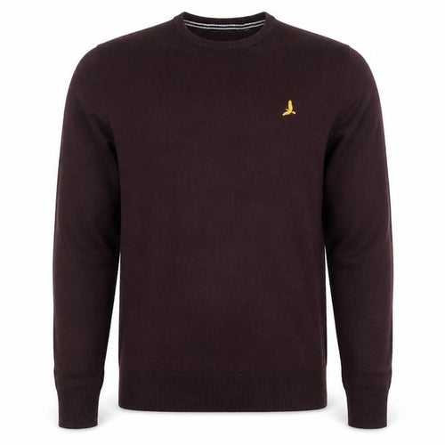 Brave Soul Men's Brown Crew Neck Acrylic Jumper Size S