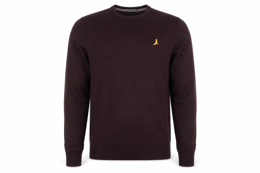 Brave Soul Men's Brown Crew Neck Acrylic Jumper Size S