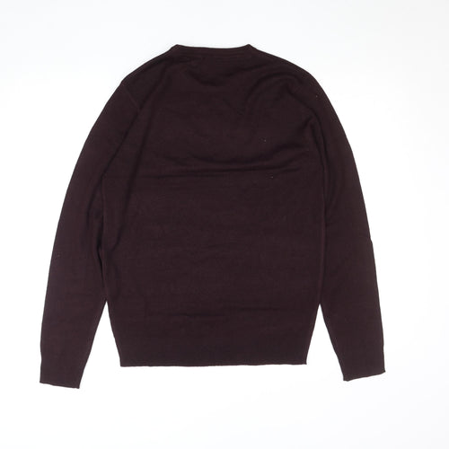 Brave Soul Men's Brown Crew Neck Acrylic Jumper Size S