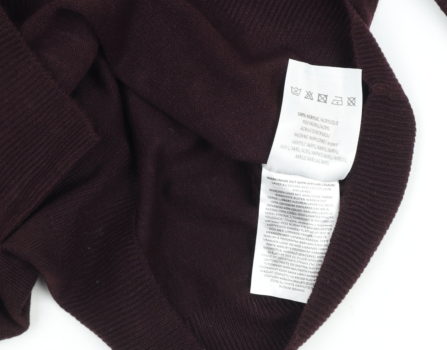 Brave Soul Men's Brown Crew Neck Acrylic Jumper Size S