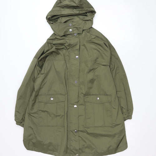 Next Girls Green Hooded Rain Coat 11 Years Mid-Length Water Resistant