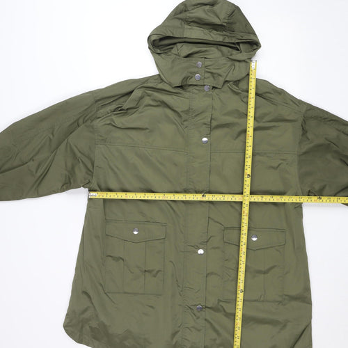 Next Girls Green Hooded Rain Coat 11 Years Mid-Length Water Resistant