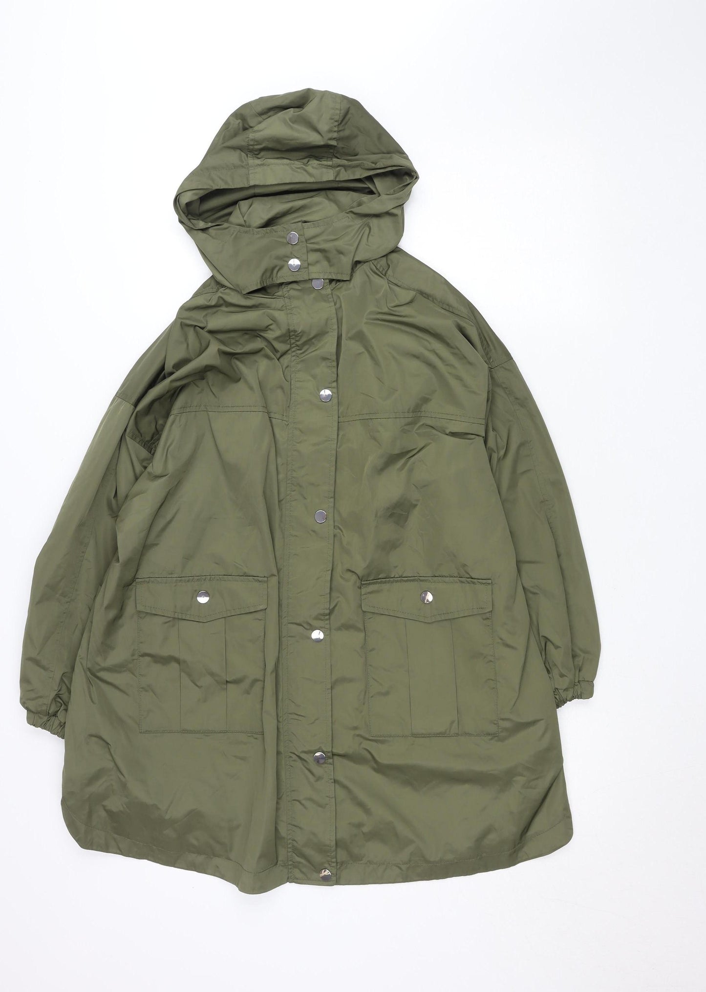 Next Girls Green Hooded Rain Coat 11 Years Mid-Length Water Resistant