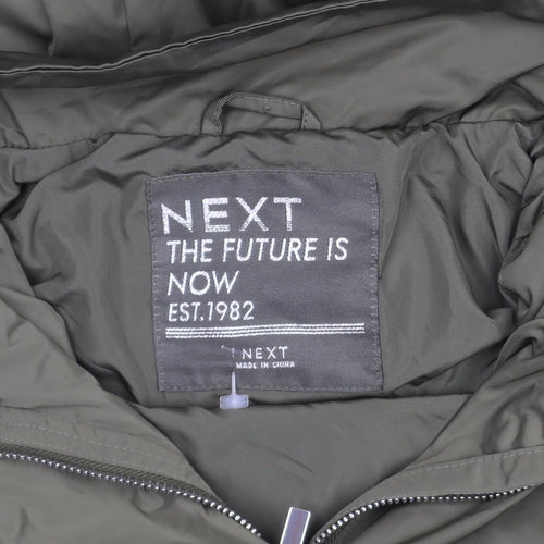 Next Girls Green Hooded Rain Coat 11 Years Mid-Length Water Resistant