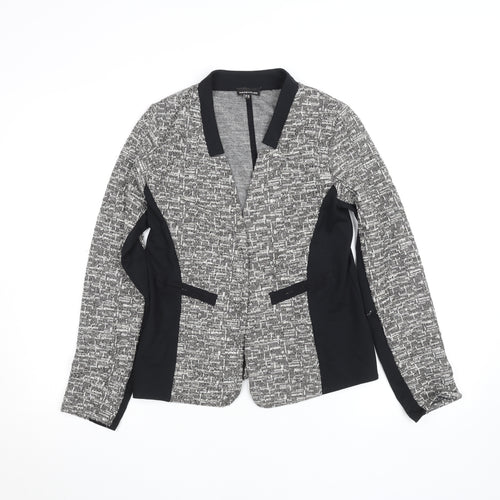 Warehouse Women’s Black Tweed Open Blazer Jacket Size 10