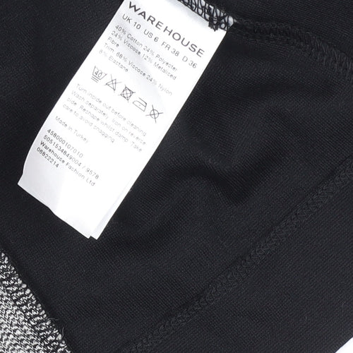 Warehouse Women’s Black Tweed Open Blazer Jacket Size 10