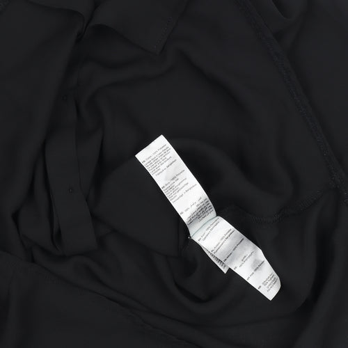 New Look Petite Black Long Sleeve Button-Up Blouse Size 4