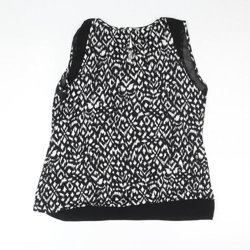 Star by Julien Macdonald Womens Black Sleeveless Patterned Blouse Size 12