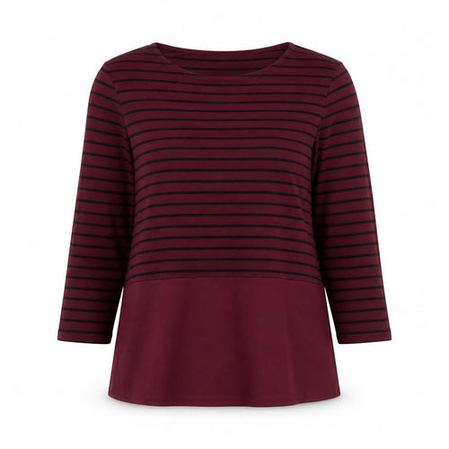Warehouse Women’s Red Striped Tunic Blouse Size 10 3/4 Sleeve