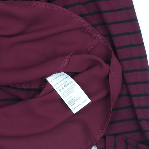 Warehouse Women’s Red Striped Tunic Blouse Size 10 3/4 Sleeve