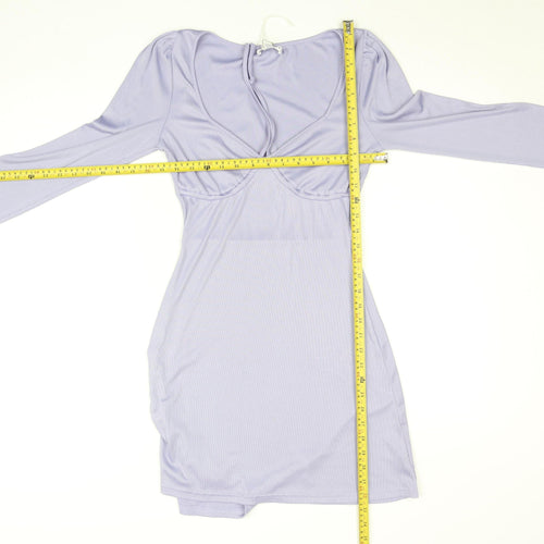 Wild Honey Women’s Purple Bodycon Mini Dress Size S Long Sleeve