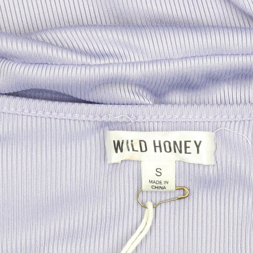Wild Honey Women’s Purple Bodycon Mini Dress Size S Long Sleeve