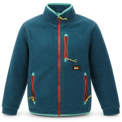 REI Co-op Boys Blue Fleece Full Zip Jacket Size 10-12 Years Lightweight Outdoor