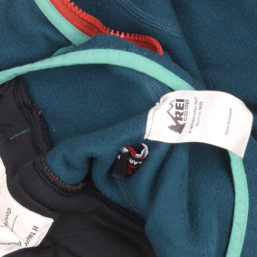 REI Co-op Boys Blue Fleece Full Zip Jacket Size 10-12 Years Lightweight Outdoor