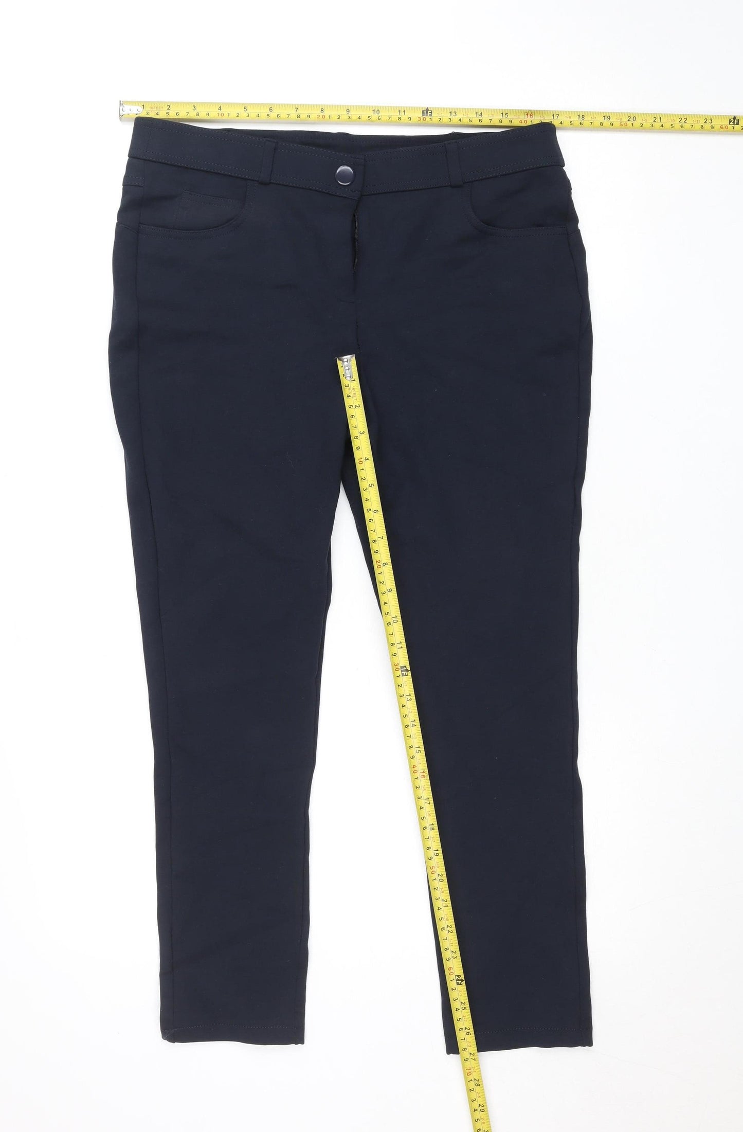 Dunnes Womens Black Size 14 Slim Fit Stretch Trousers