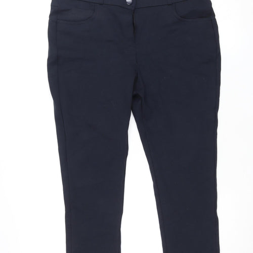 Dunnes Womens Black Size 14 Slim Fit Stretch Trousers