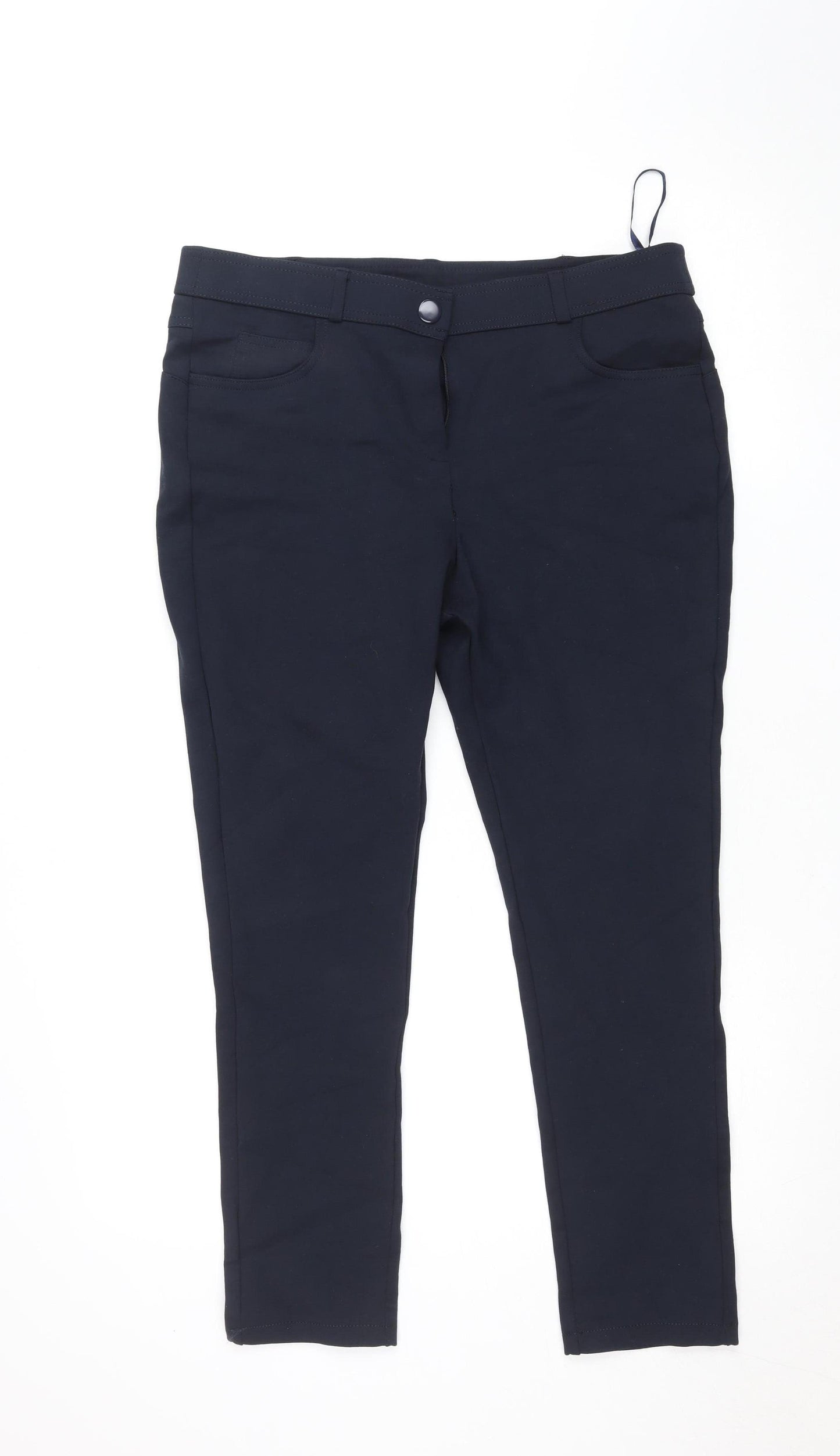 Dunnes Womens Black Size 14 Slim Fit Stretch Trousers