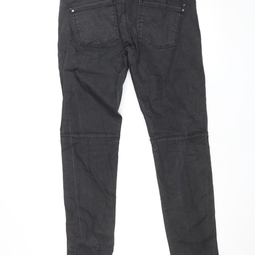 H&M Women Black Skinny Jeans Size M High Rise Stretch Denim
