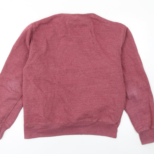 inct Mens Red Pullover Crew Neck Sweatshirt Size M Cotton Blend