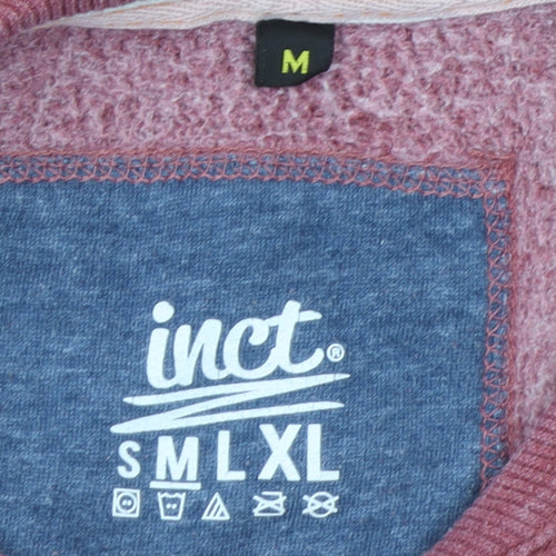 inct Mens Red Pullover Crew Neck Sweatshirt Size M Cotton Blend