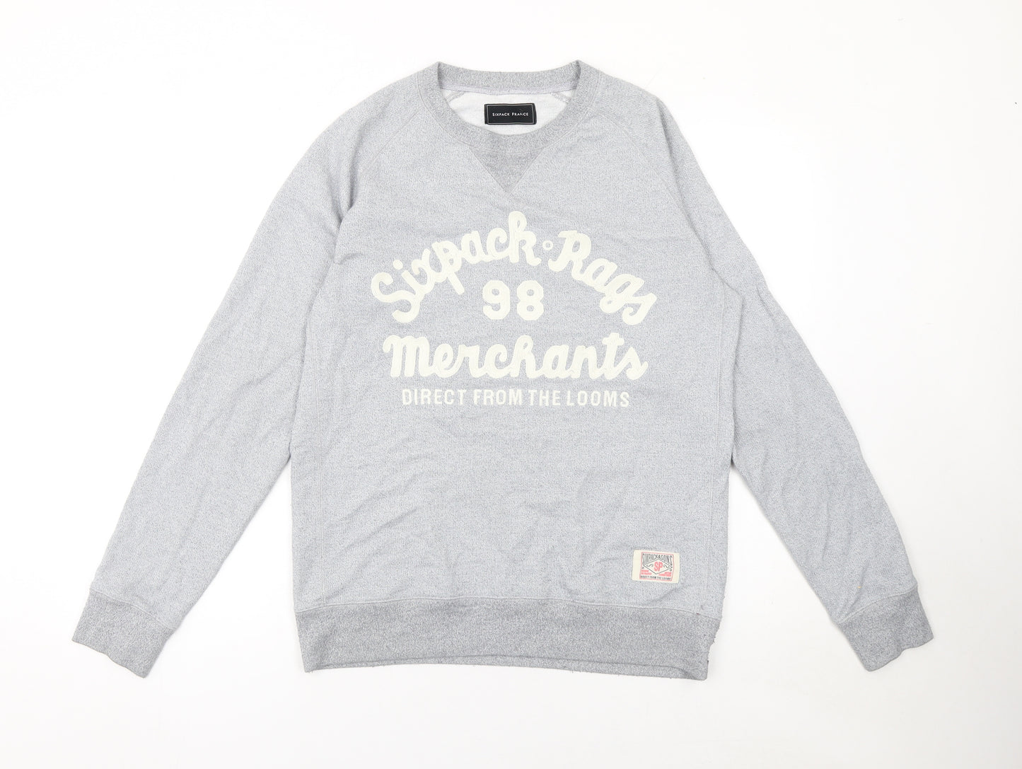 Sixpack France Men's Grey Crew Neck Pullover Sweatshirt M