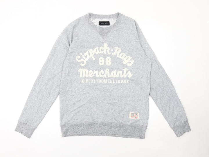 Sixpack France Men's Grey Crew Neck Pullover Sweatshirt M
