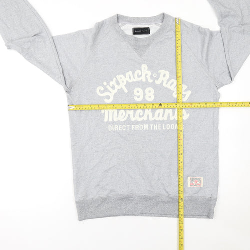 Sixpack France Men's Grey Crew Neck Pullover Sweatshirt M