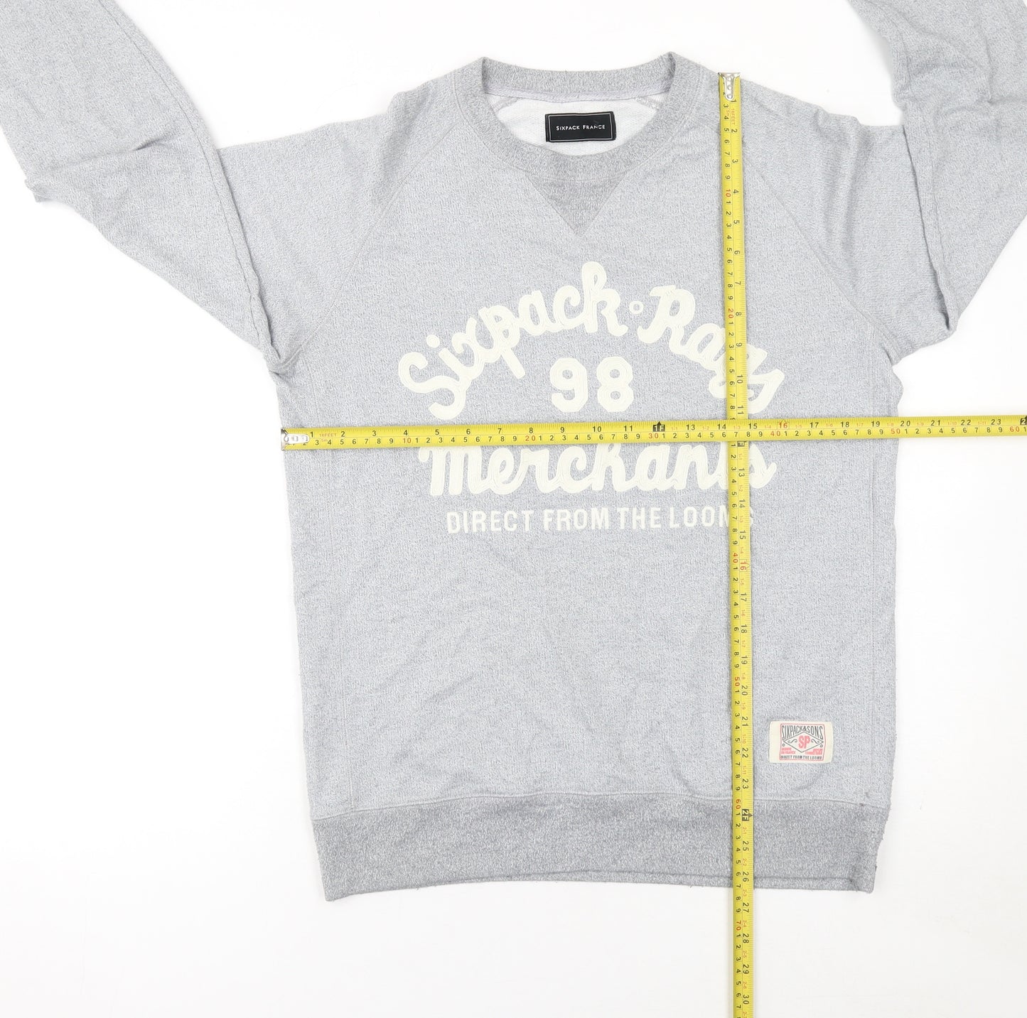 Sixpack France Men's Grey Crew Neck Pullover Sweatshirt M