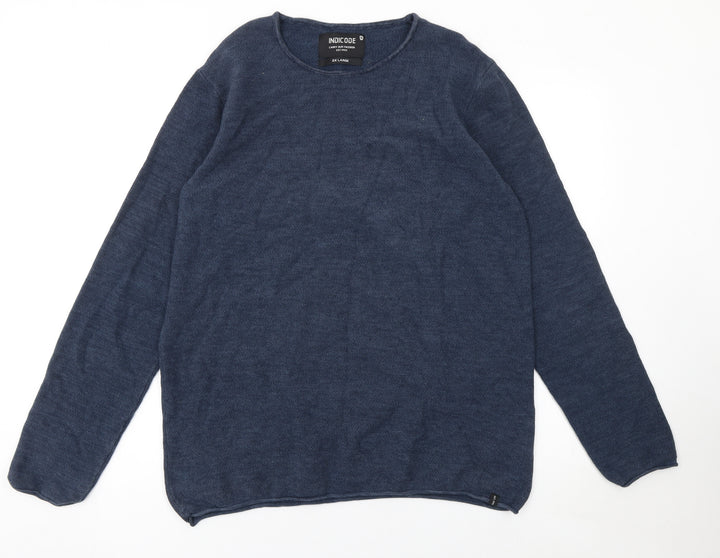 INDICODE Men's Blue 2XL Knit Pullover Sweatshirt