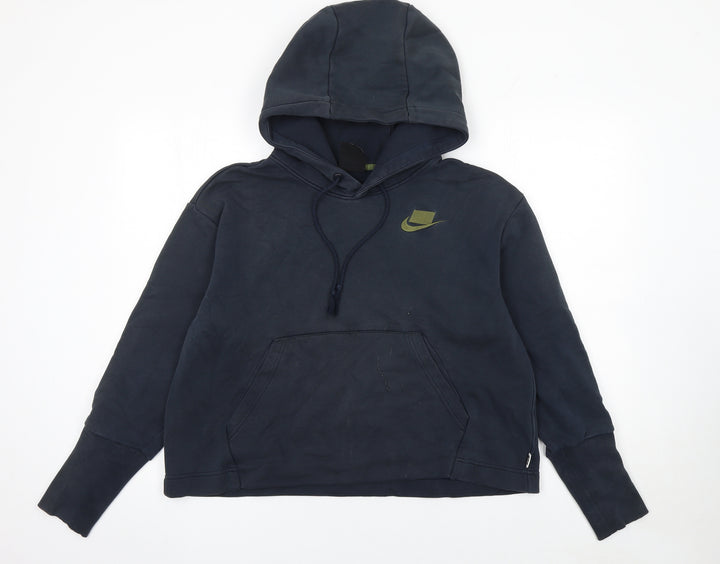 Nike Women’s Black S Pullover Hoodie Cotton Blend NSW Logo Casual