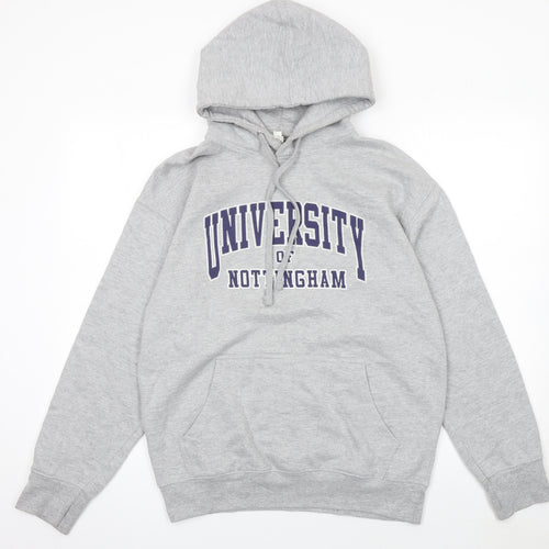 Casual Classics Women's Grey Pullover Hoodie Size L University Print