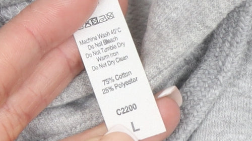 Casual Classics Women's Grey Pullover Hoodie Size L University Print