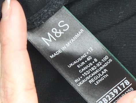 Marks and Spencer Women's Black Size 12 Shift Knit Dress