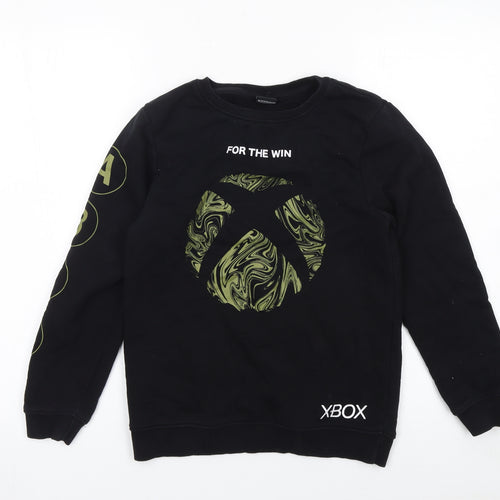 George Boys Black Xbox Pullover Sweatshirt 10-11 Years Graphic Print