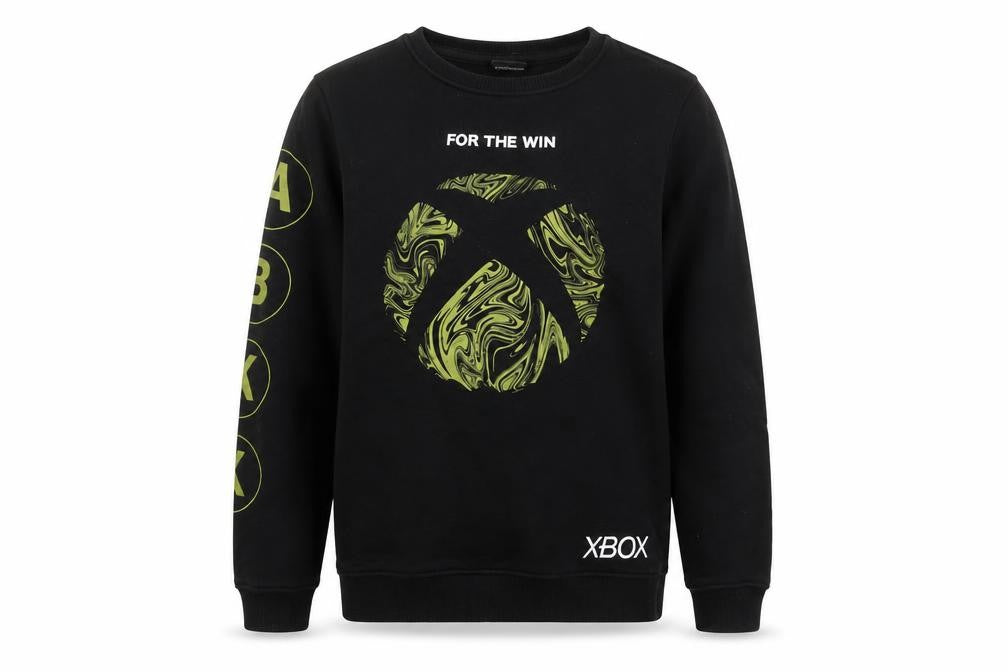 Front view of George boys’ black xbox pullover sweatshirt 10-11 years graphic print