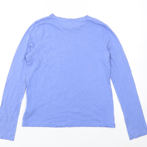 F&F Girls Blue Long Sleeve Graphic T-Shirt 12-13 Years 100% Cotton