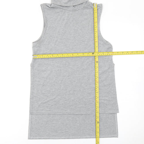 PrettyLittleThing Womens Grey Sleeveless Roll Neck Tank Top UK 10