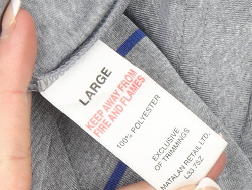 Matalan Men's Grey Striped Polo Shirt Size L Regular Fit