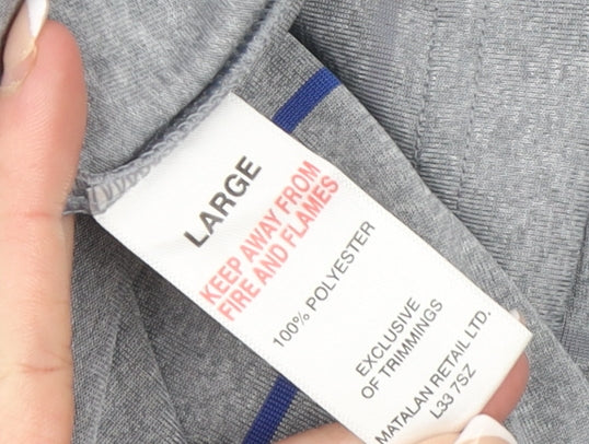 Matalan Men's Grey Striped Polo Shirt Size L Regular Fit