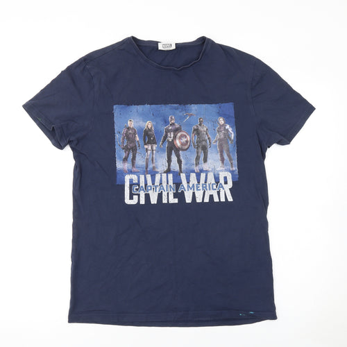 Marvel Captain America Civil War Blue Men’s M Graphic T-Shirt