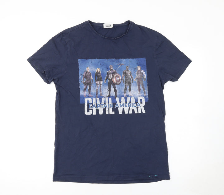 Marvel Captain America Civil War Blue Men’s M Graphic T-Shirt