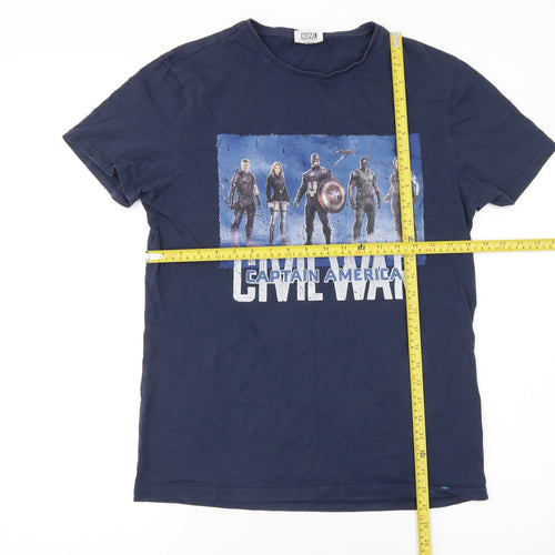 Marvel Captain America Civil War Blue Men’s M Graphic T-Shirt