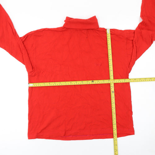 Rodeo Girls Red Roll Neck Long Sleeve Cotton Blend T-Shirt Size 152
