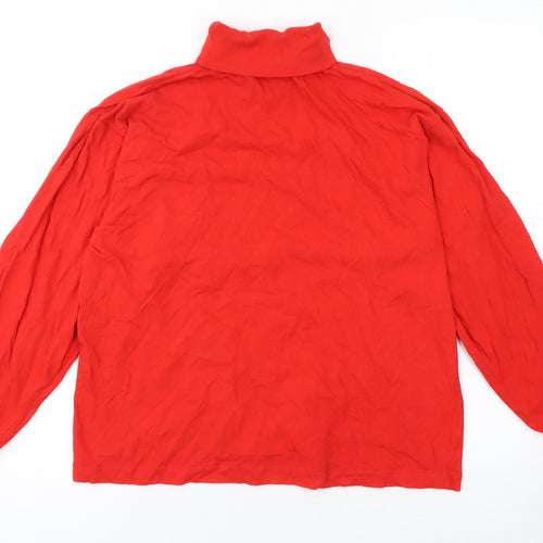Rodeo Girls Red Roll Neck Long Sleeve Cotton Blend T-Shirt Size 152