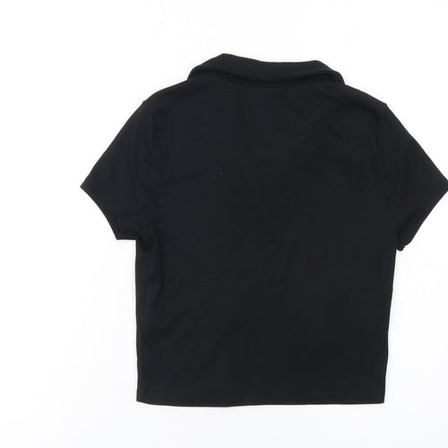 New Look Girls Black Polo Collar Short Sleeve Jersey Top 12-13 Years